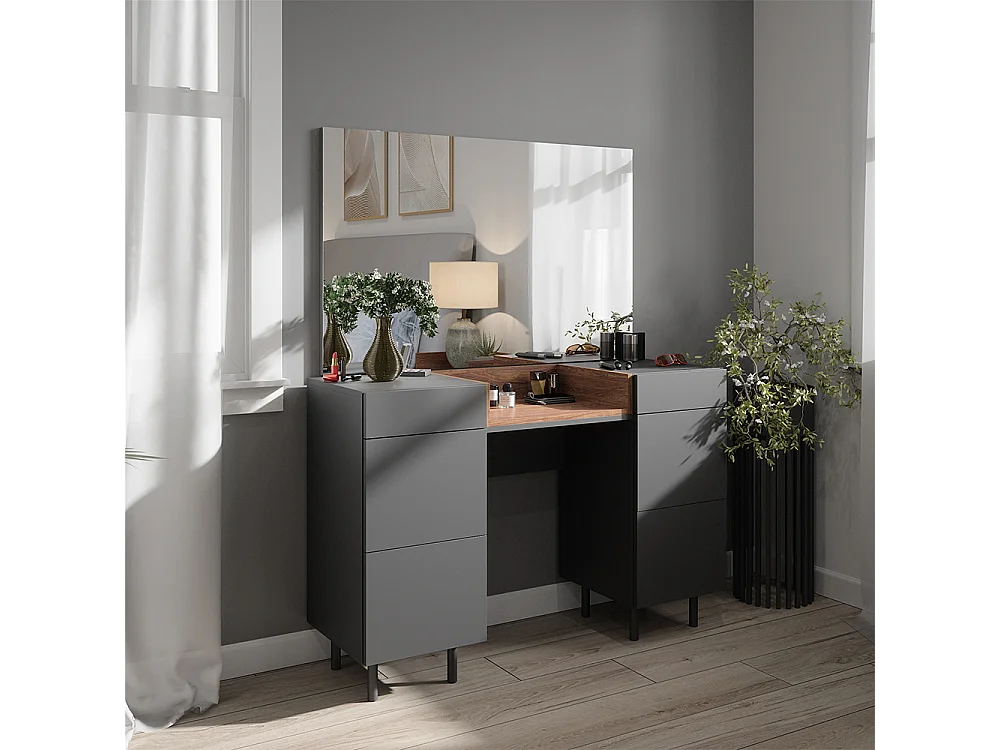 Coiffeuse anthracite 120x40x80 anika