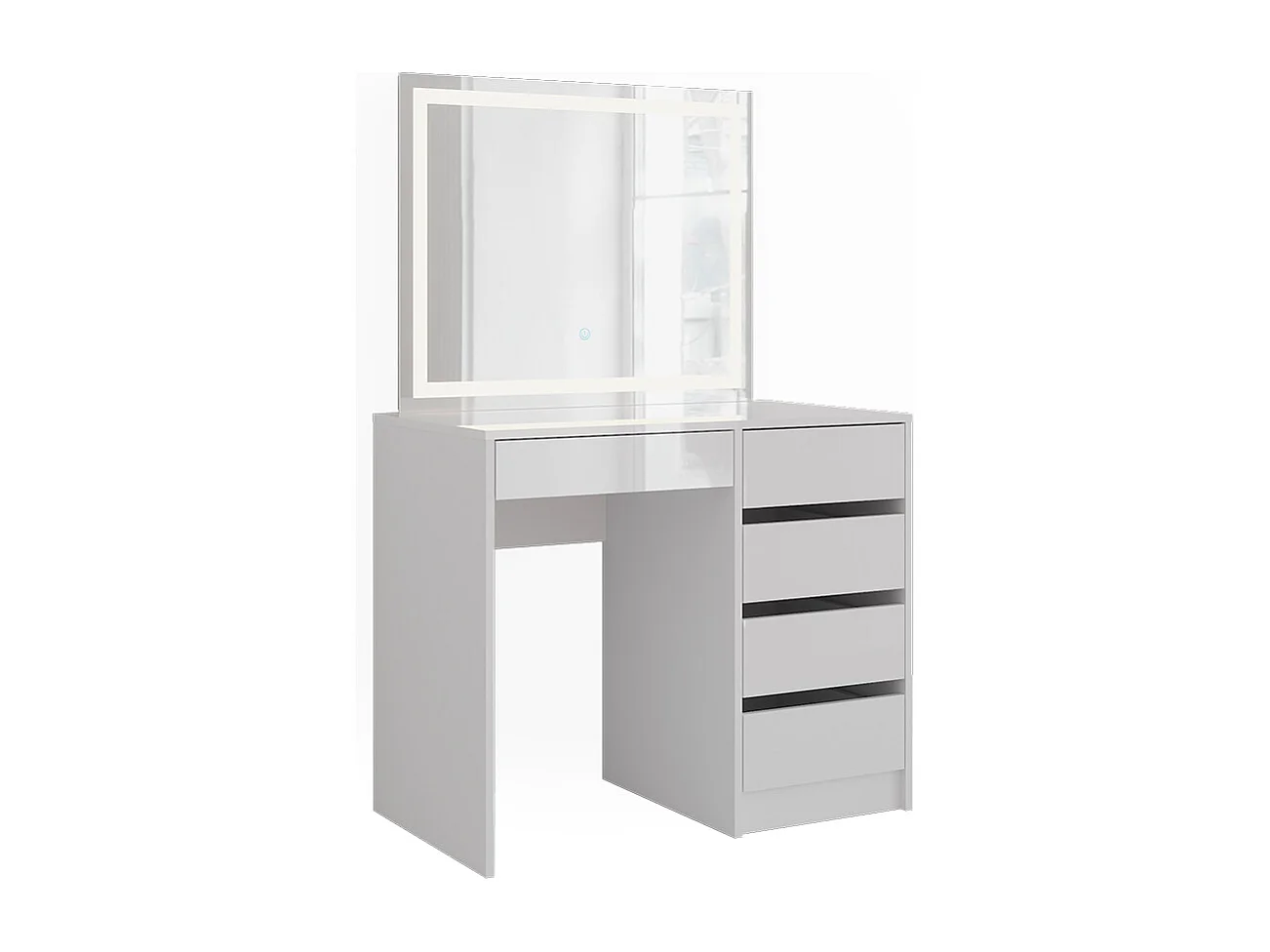 Vanity table white/white high gloss 89.8x50.1x76 sherry
