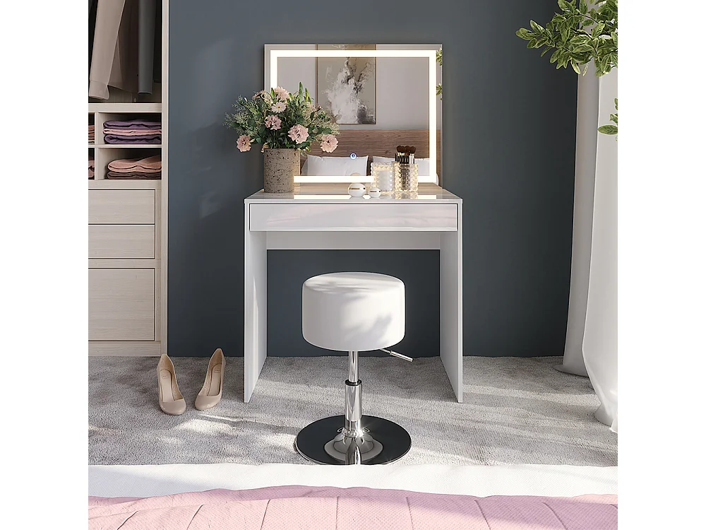 Coiffeuse blanc/blanc brillant 81.4x50.1x76 sherry