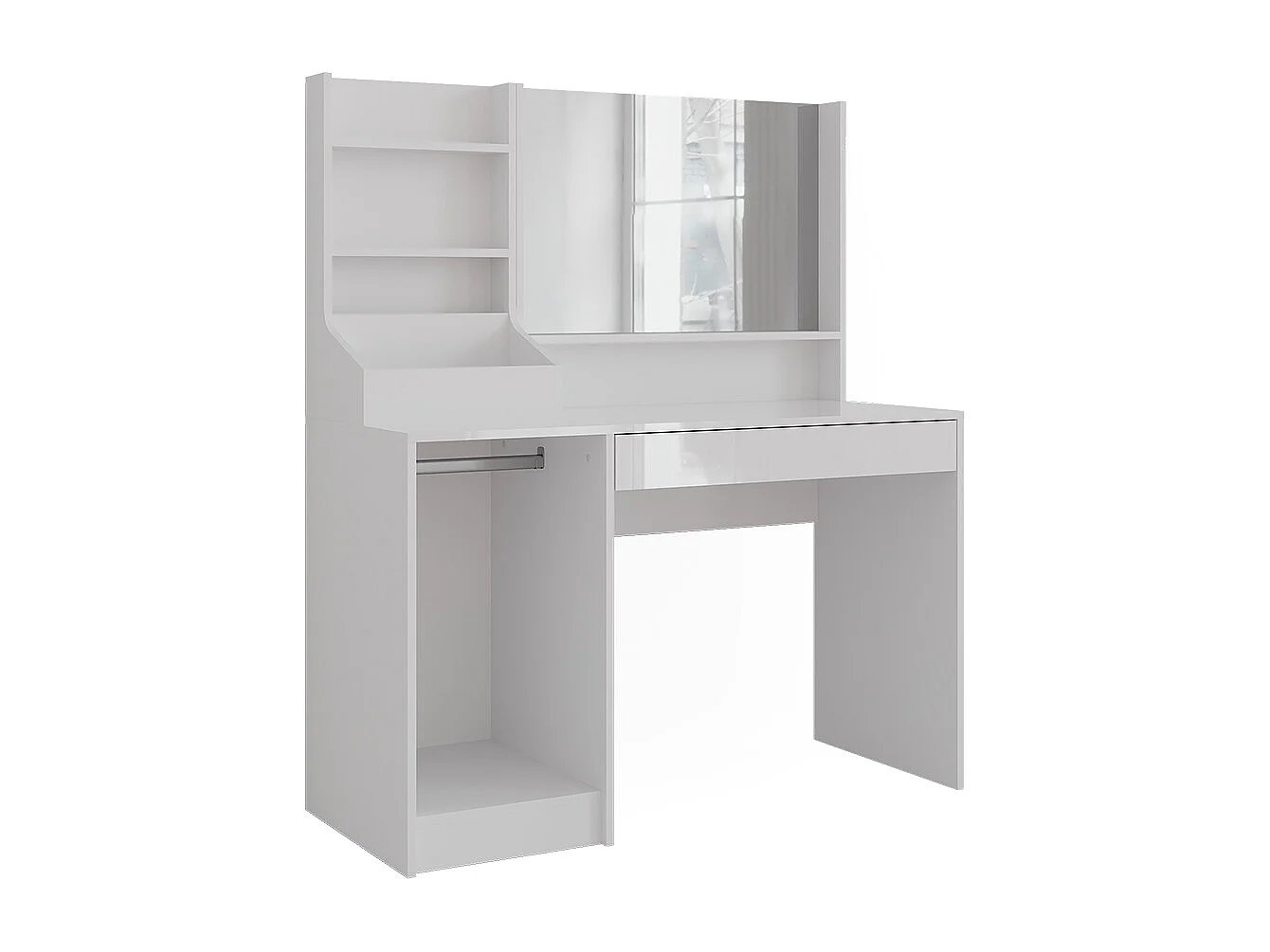 Tavolo da toeletta bianco/bianco lucido 119.8x50.1x76 sherry