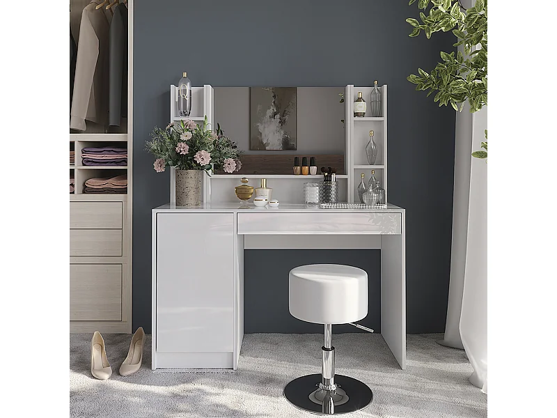 Kaptafel wit/wit hoogglans 119.8x50.1x76 sherry