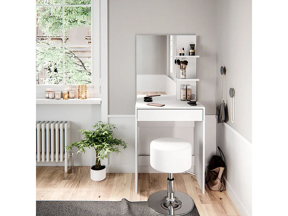 Makeupbord hvid 60x40x140 isabelle