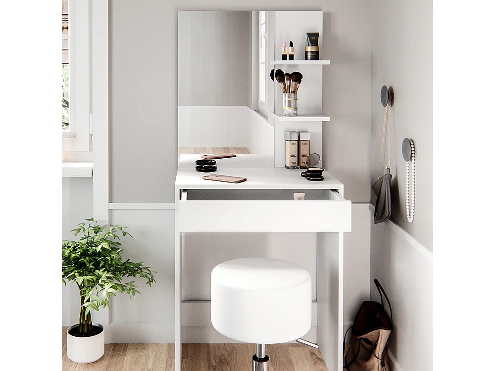 Makeupbord hvid 60x40x140 isabelle