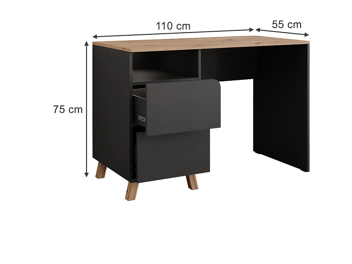 Dressing table anthracite/artisan 110x55x75 karen