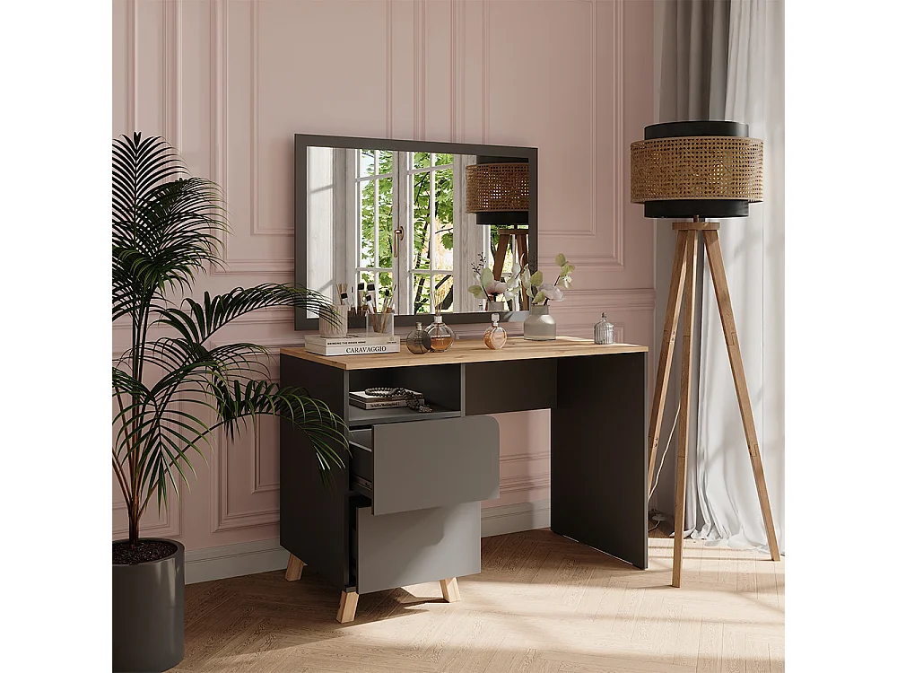 Dressing table anthracite/artisan 110x55x75 karen