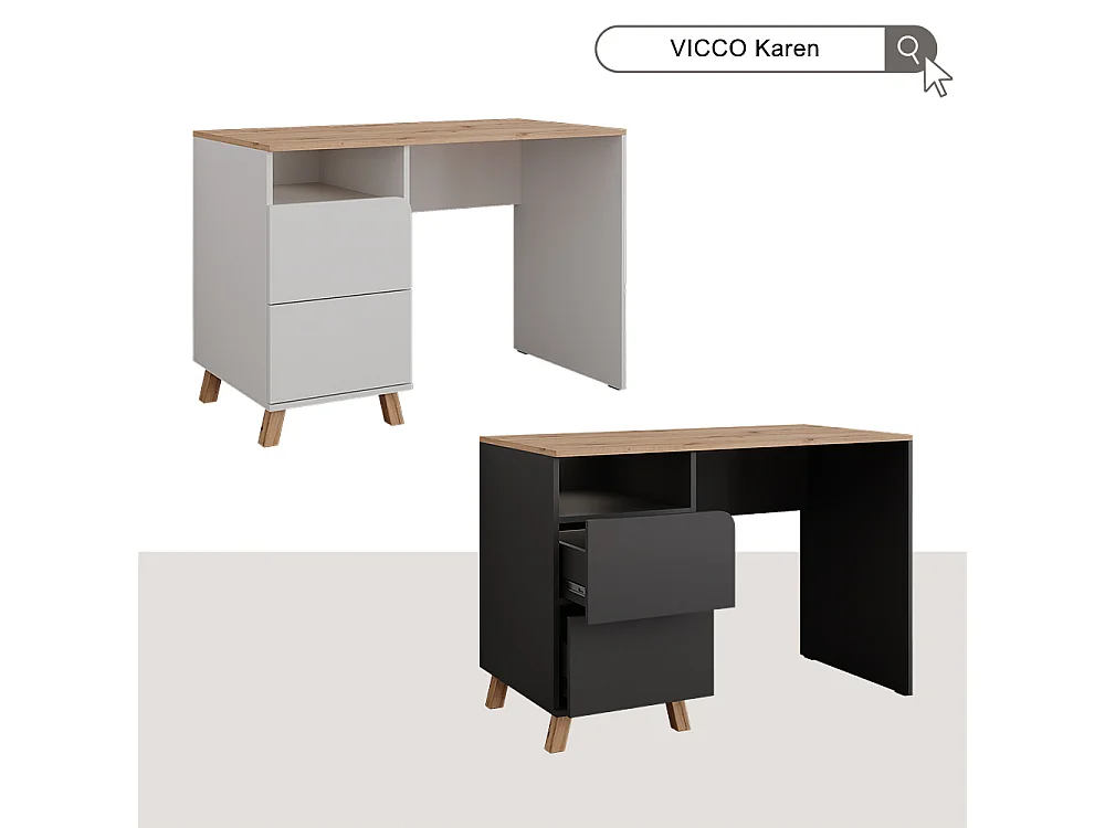 Dressing table anthracite/artisan 110x55x75 karen