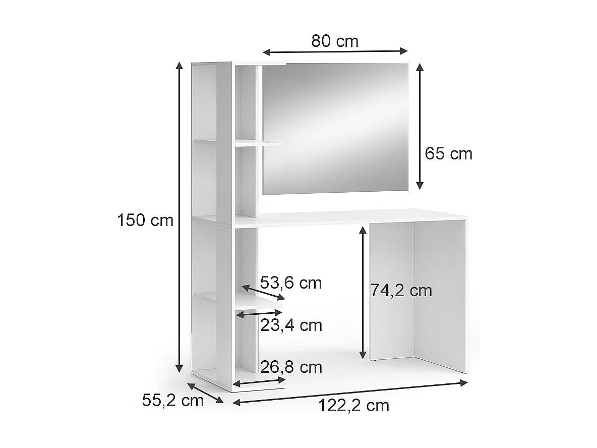 Coiffeuse blanc 122.2x55.2x75.8 tower