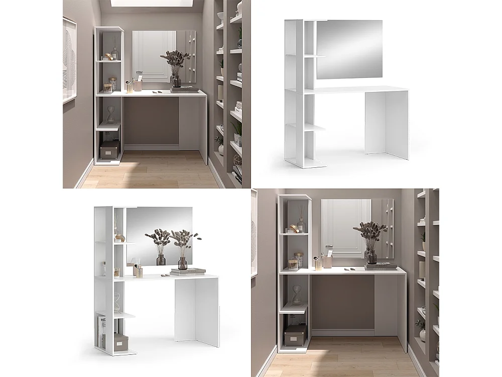 Coiffeuse blanc 122.2x55.2x75.8 tower