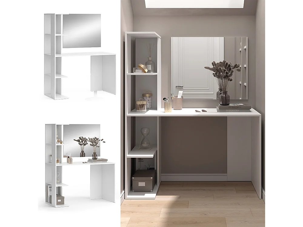 Coiffeuse blanc 122.2x55.2x75.8 tower
