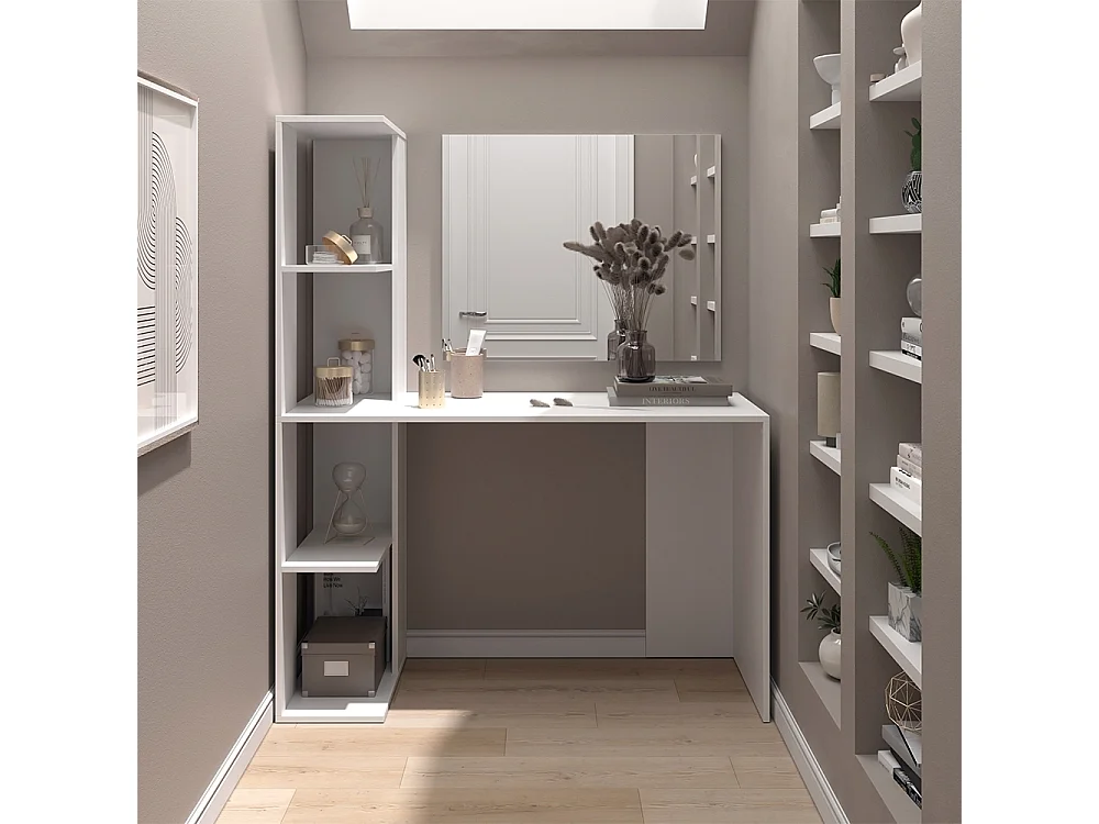 Coiffeuse blanc 122.2x55.2x75.8 tower