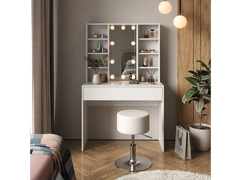 Coiffeuse blanc 93x40x147 alexa