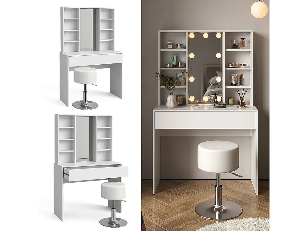 Coiffeuse blanc 93x40x147 alexa