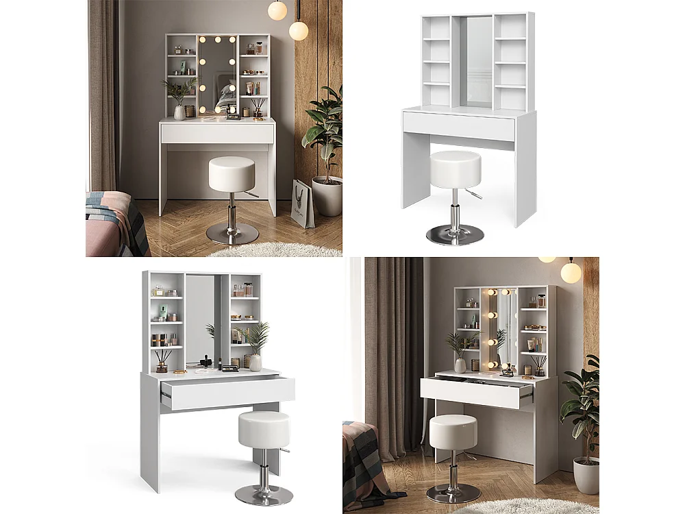 Coiffeuse blanc 93x40x147 alexa