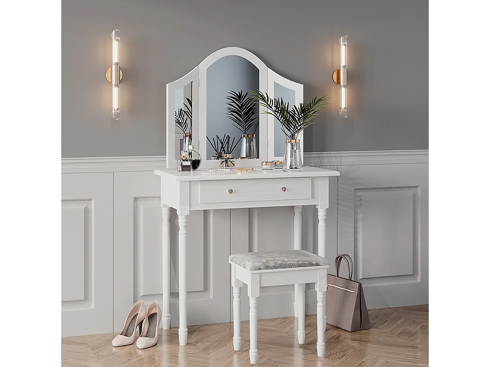 Makeupbord hvid 80x40x133.5 kate