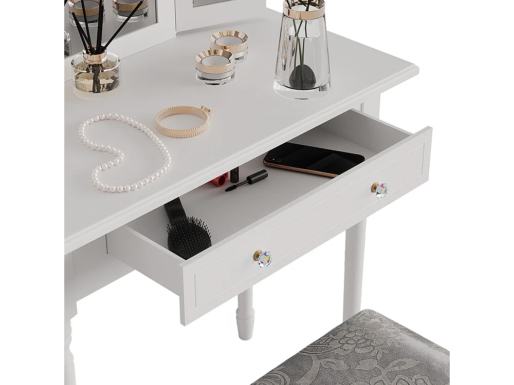 Makeupbord hvid 80x40x133.5 kate