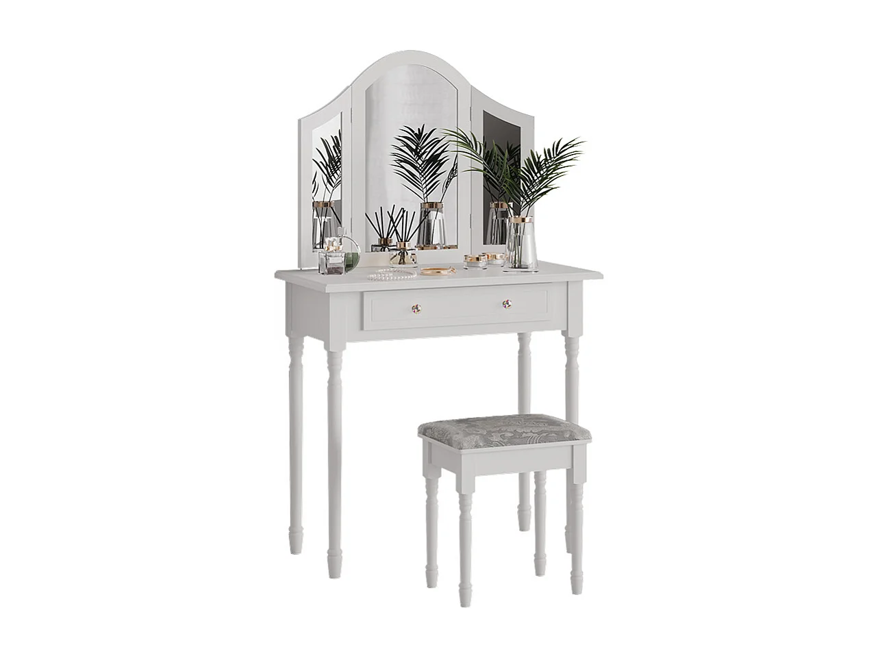 Makeupbord hvid 80x40x133.5 kate