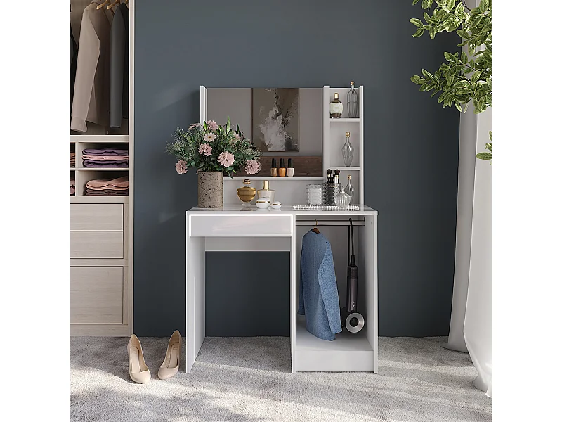 Kaptafel wit/wit hoogglans 89.8x50.1x76 sherry