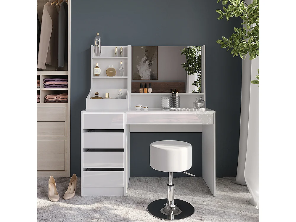 Coiffeuse blanc/blanc brillant 119.8x50.1x76 sherry