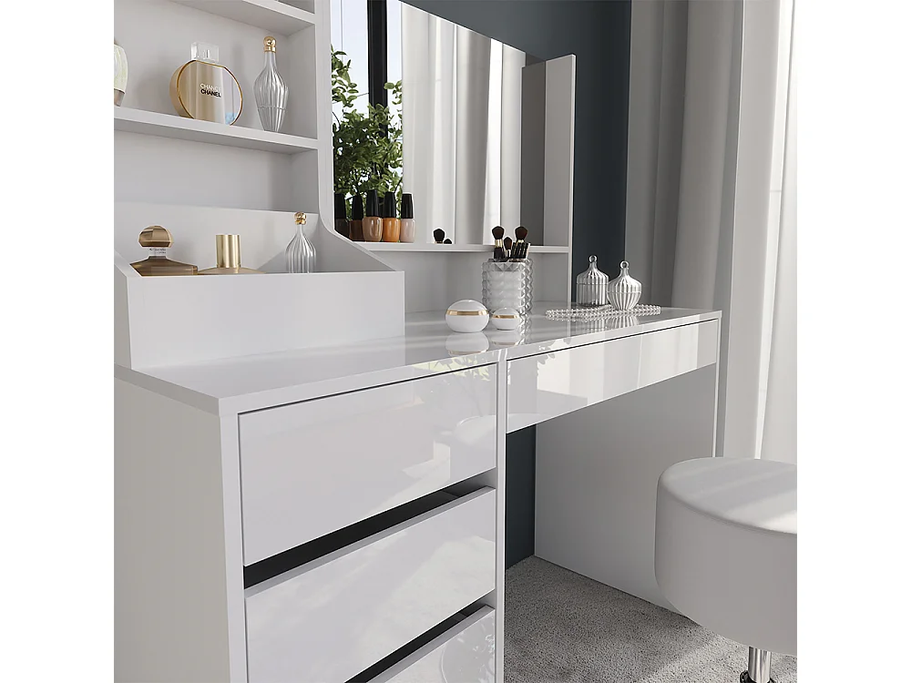 Coiffeuse blanc/blanc brillant 119.8x50.1x76 sherry