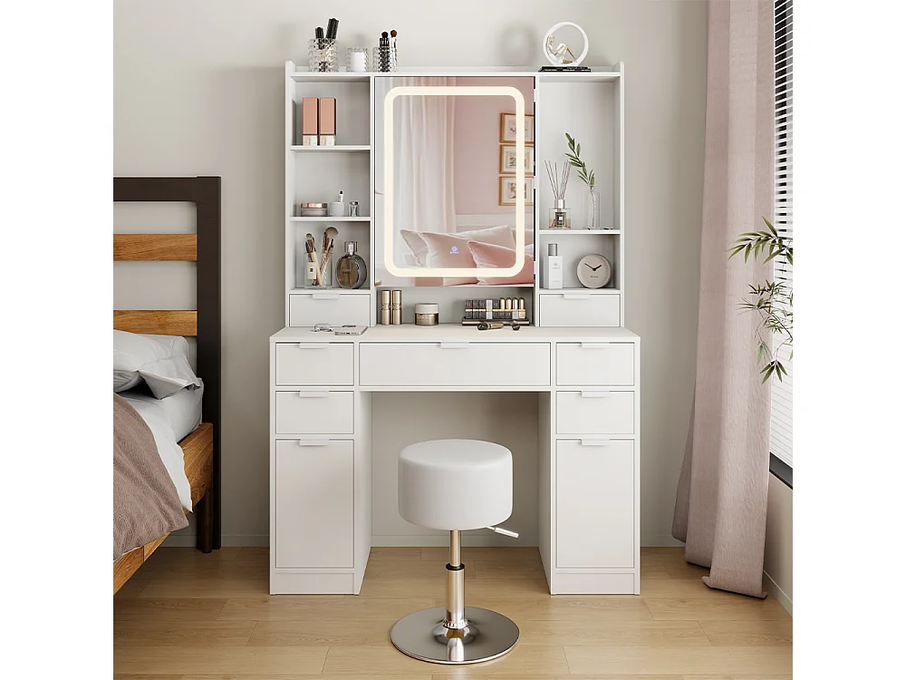 Tavolo da toilette bianco 105x40x156 solea