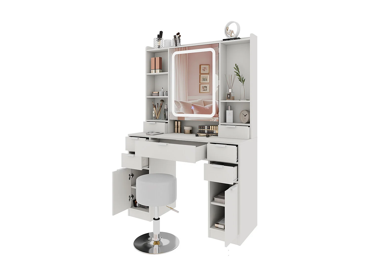 Tavolo da toilette bianco 105x40x156 solea