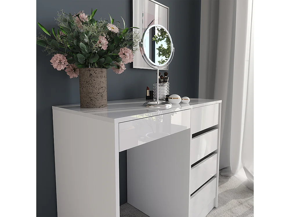 Kaptafel wit/wit hoogglans 89.8x50.1x76 sherry