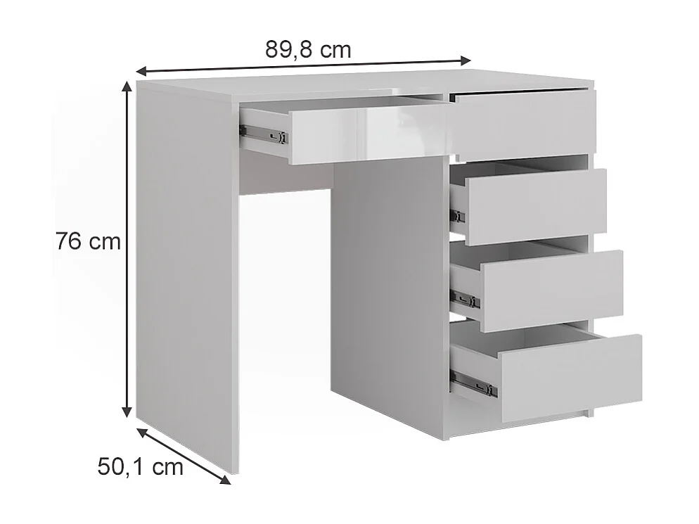 Vanity white/white high gloss 89.8x50.1x76 sherry