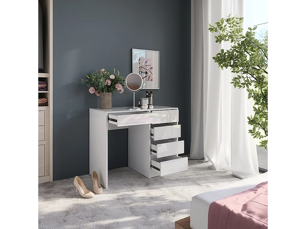 Vanity white/white high gloss 89.8x50.1x76 sherry