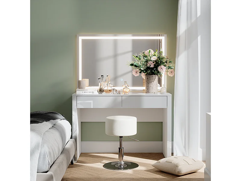 Tocador blanco alto brillo/blanco 110x50x75.5 annabelle