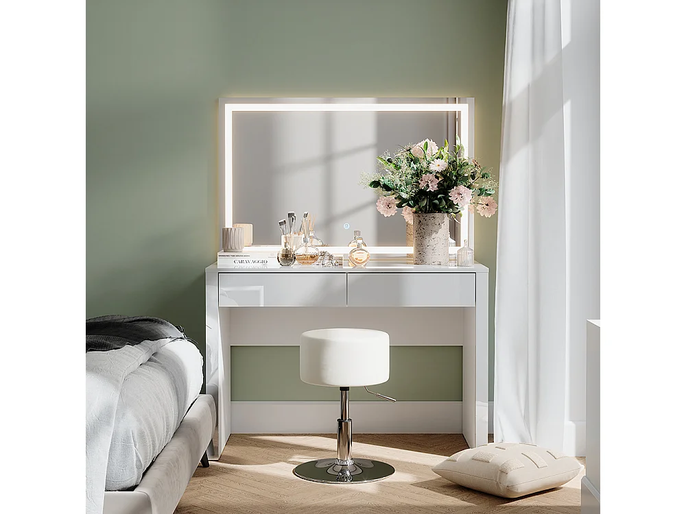 Tocador blanco alto brillo/blanco 110x50x75.5 annabelle