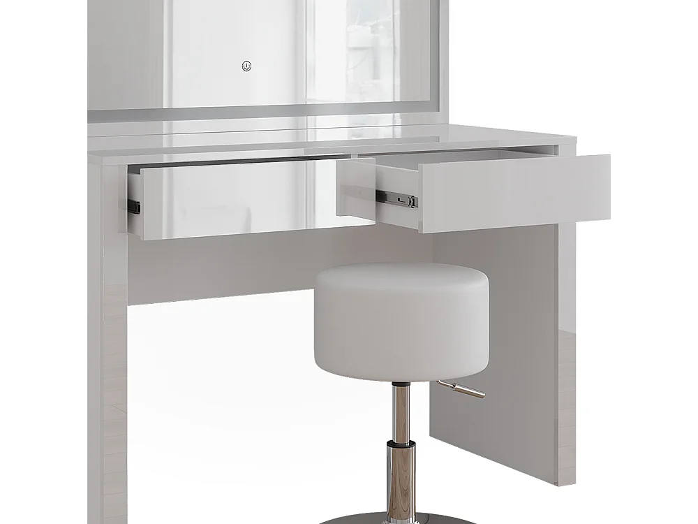 Frisørbord hvid højglans/hvid 110x50x75.5 annabelle