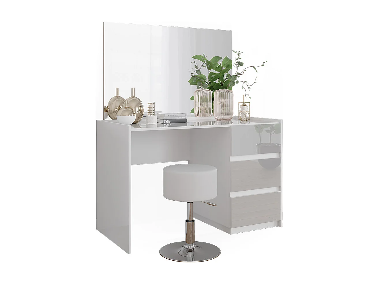 Tocador blanco alto brillo 120x60x78.6 marla