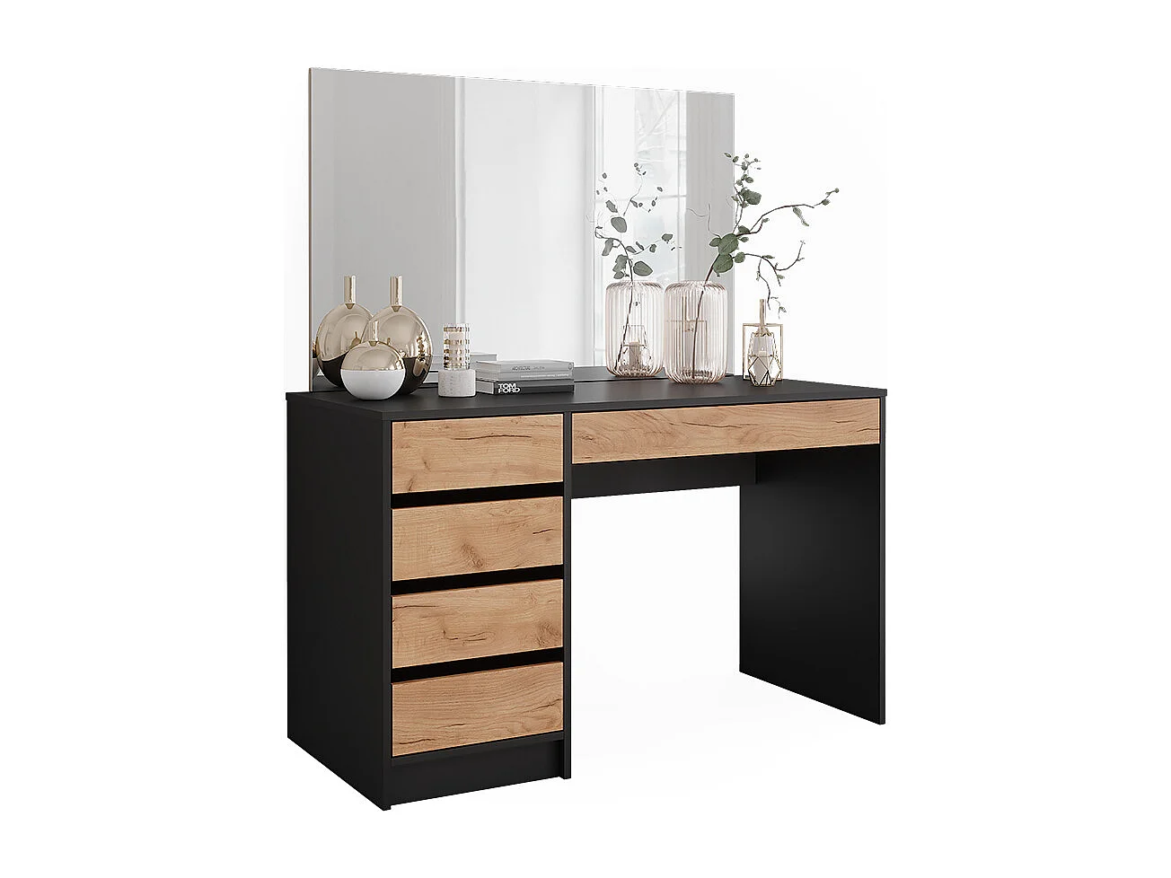 Tocador antracita/roble dorado 120x55x75 sherry