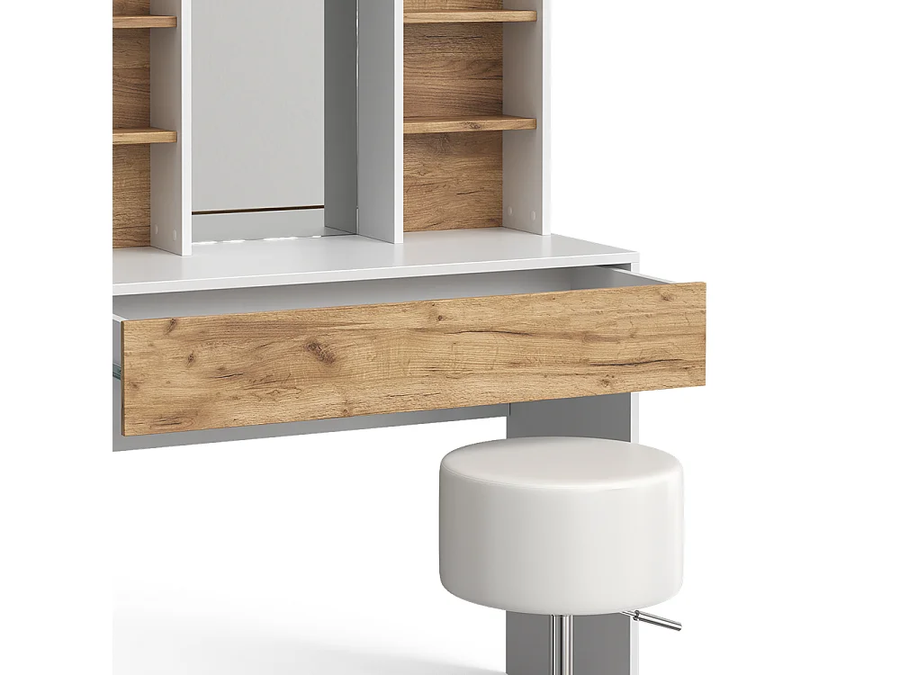 Tocador oro potencia roble/blanco 93x40x147 alexa