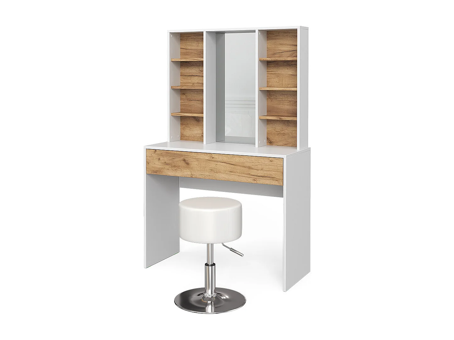 Coiffeuse chêne doré/blanc 93x40x147 alexa