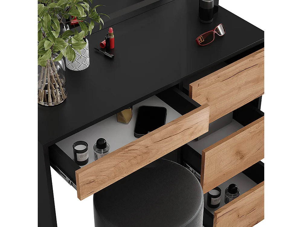 Tocador antracita/roble dorado 90x40x75 sherry