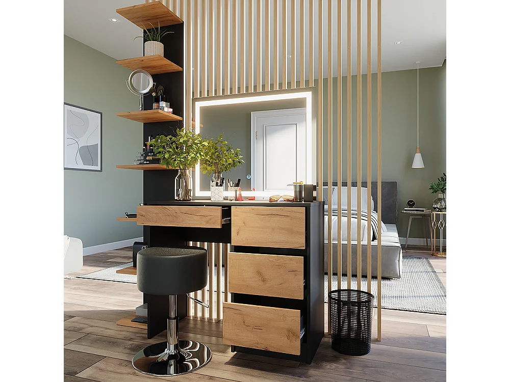 Dressing table anthracite/golden oak 90x40x75 sherry