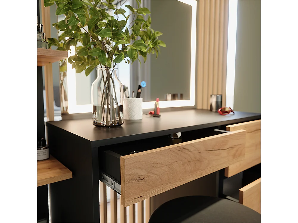 Dressing table anthracite/golden oak 90x40x75 sherry