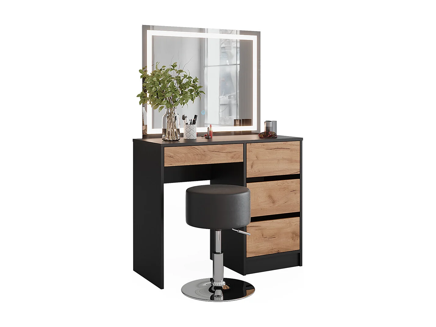 Dressing table anthracite/golden oak 90x40x75 sherry