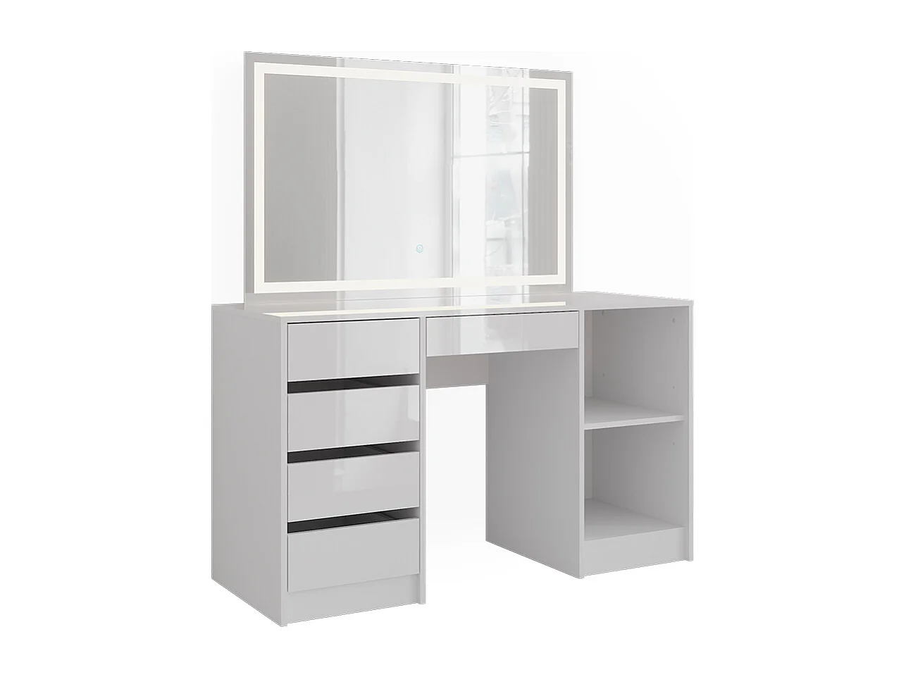 Kaptafel met licht wit/wit hoogglans 128.2x50.1x76 sherry