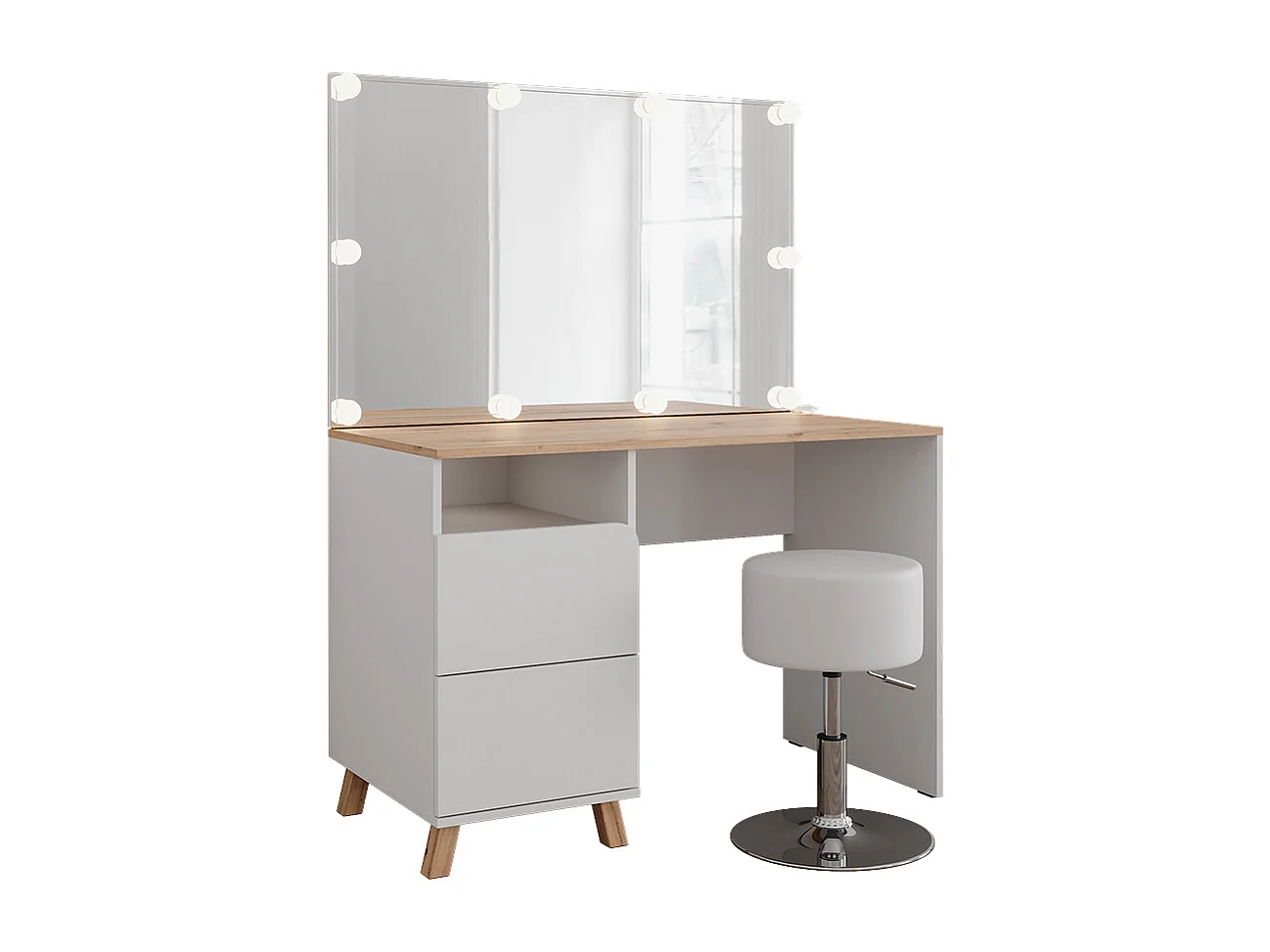 Coiffeuse blanc/artisan 110x55x75 karen