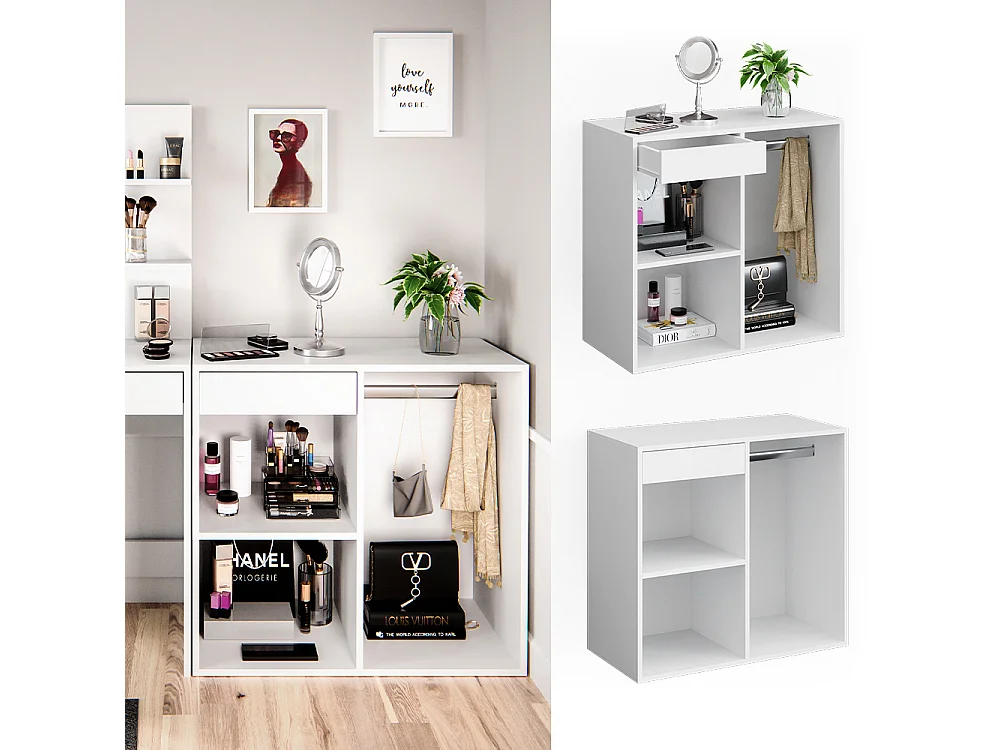 Armoire dappoint blanc 80.1x40x75 isabelle