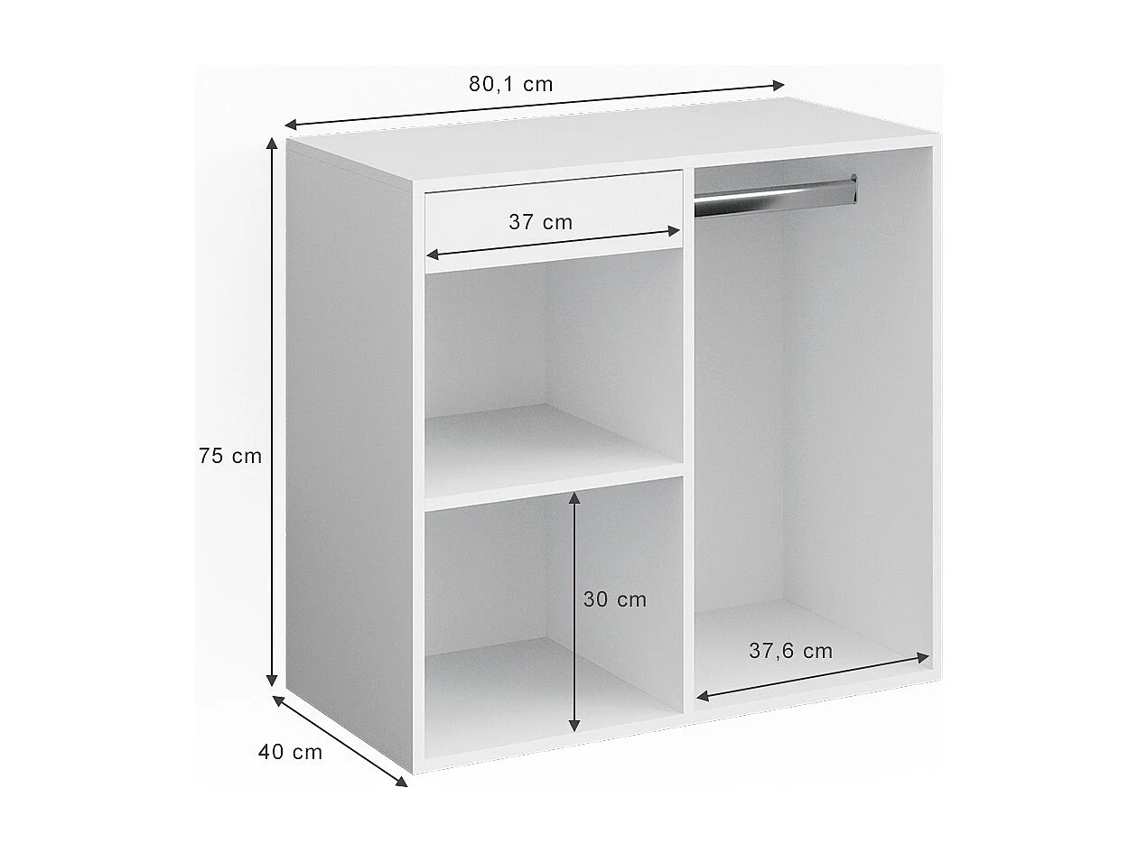 Armoire dappoint blanc 80.1x40x75 isabelle