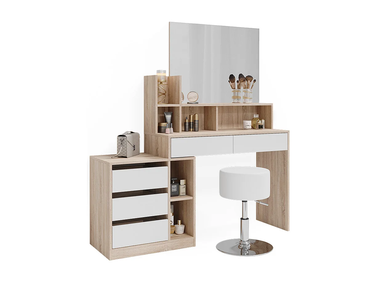 Tocador blanco/sonoma 139.8x40x115 anja