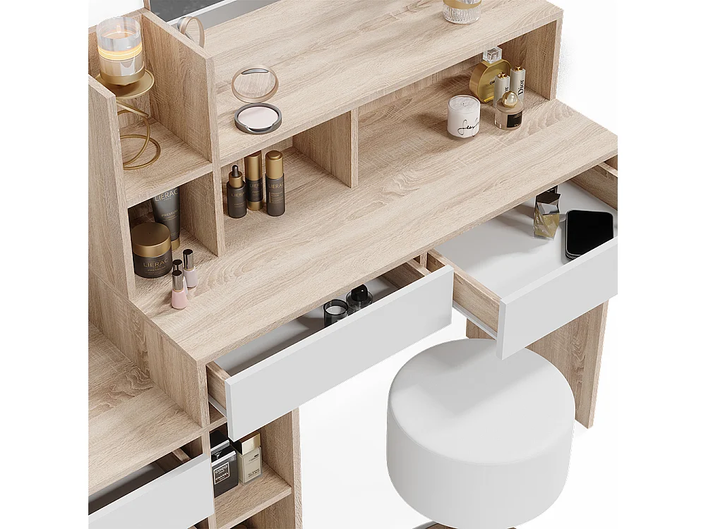 Coiffeuse blanc/sonoma 139.8x40x115 anja