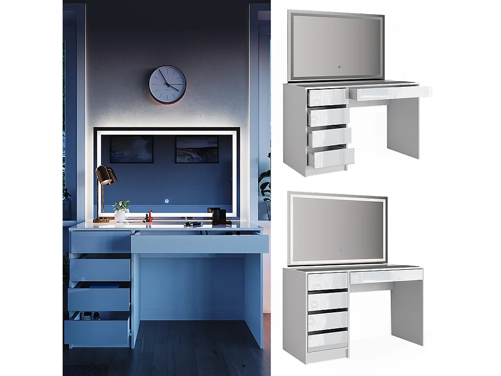 Coiffeuse blanc 120x55x75 sherry