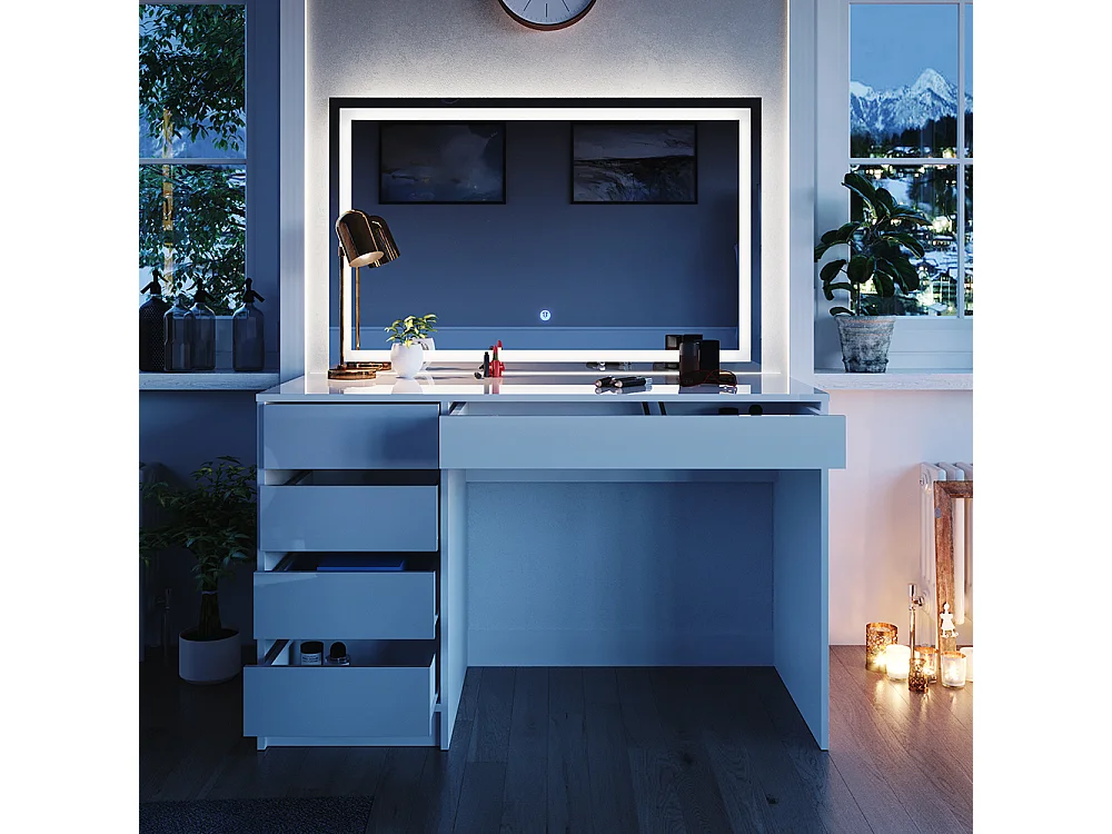 Coiffeuse blanc 120x55x75 sherry