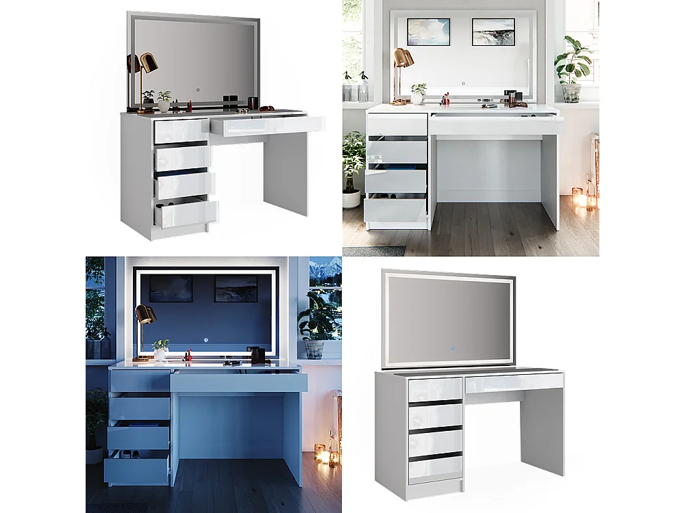 Coiffeuse blanc 120x55x75 sherry