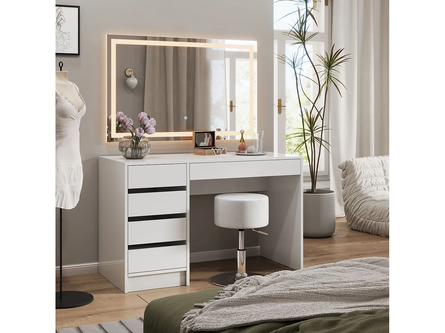 Coiffeuse blanc 120x55x75 sherry