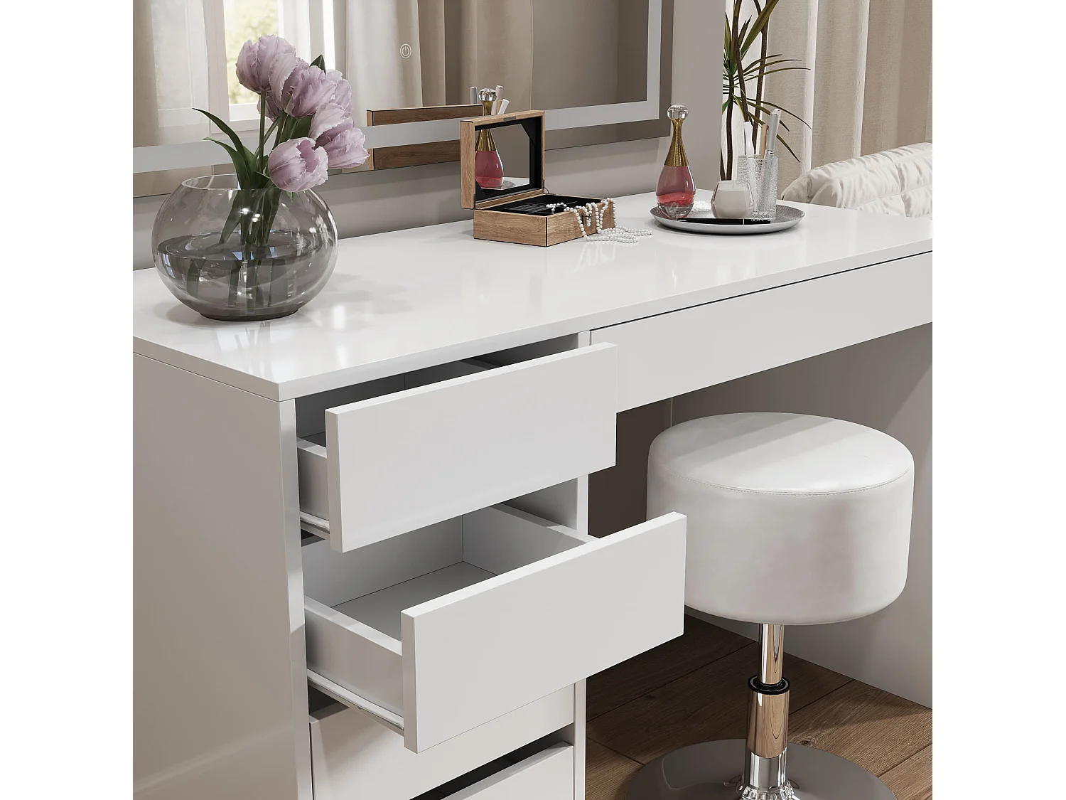 Coiffeuse blanc 120x55x75 sherry